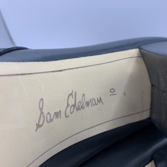 Sam Edelman Women's Case Leather Block-Heel Booties Black size 10 Ankle D17 - Picture 10 of 11